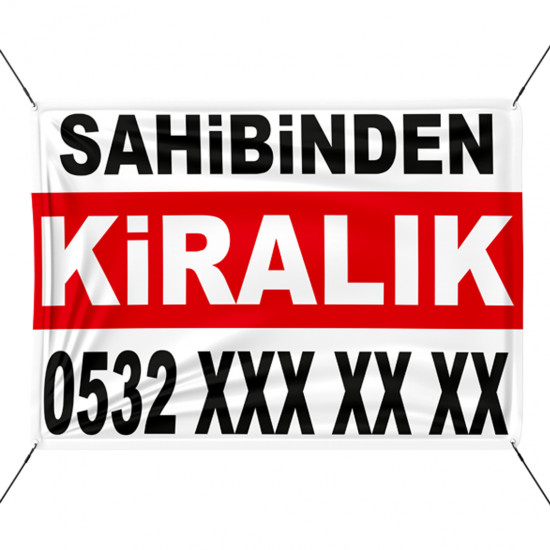 Sahibinden Satılık Kiralık Emlak Branda Afiş Dijital Baskı (Avrupa Arkası Siyah Vinil)