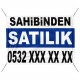 Sahibinden Satılık Kiralık Emlak Branda Afiş Dijital Baskı (Avrupa Arkası Siyah Vinil)
